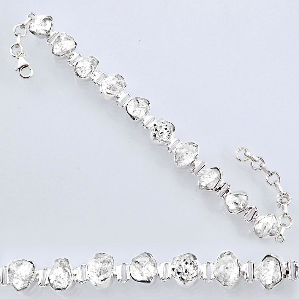 48.07cts natural white herkimer diamond 925 silver tennis bracelet r61703