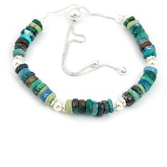 Silver 26.16cts pink green blue red multi gemstone quartz beads bracelet u30100