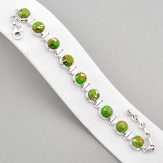 35.69cts tennis green copper turquoise oval 925 sterling silver bracelet y61326