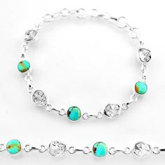 Tennis herkimer diamond arizona mohave turquoise 925 silver bracelet t59047