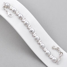18.81cts tennis natural aqua pearl 925 sterling silver bracelet jewelry n34286
