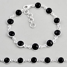 19.12cts tennis natural black onyx 925 sterling silver bracelet jewelry y57083