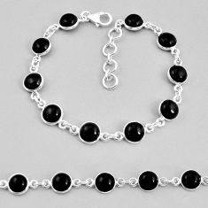 20.74cts tennis natural black onyx 925 sterling silver bracelet jewelry y57430