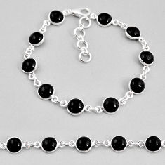 20.14cts tennis natural black onyx 925 sterling silver bracelet jewelry y57449