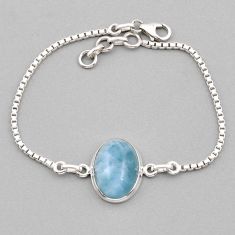 12.96cts tennis natural blue aquamarine oval 925 sterling silver bracelet y36329