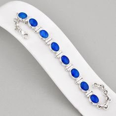 22.86cts tennis natural blue australian opal triplet 925 silver bracelet y68848