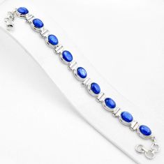 38.35cts tennis natural blue kyanite 925 sterling silver bracelet jewelry u29742