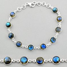 20.65cts tennis natural blue labradorite 925 sterling silver bracelet u3097