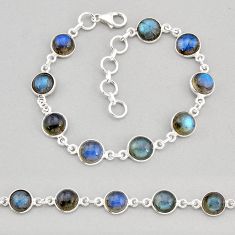 24.16cts tennis natural blue labradorite 925 sterling silver bracelet y69277