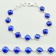 26.16cts tennis natural blue lapis lazuli 925 sterling silver bracelet t58929