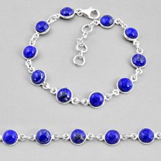 21.30cts tennis natural blue lapis lazuli 925 sterling silver bracelet y57433