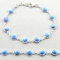 9.65cts tennis natural blue owyhee opal 925 sterling silver bracelet t59953
