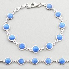 14.26cts tennis natural blue owyhee opal 925 sterling silver bracelet t61774