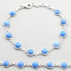 14.70cts tennis natural blue owyhee opal 925 sterling silver bracelet t61775