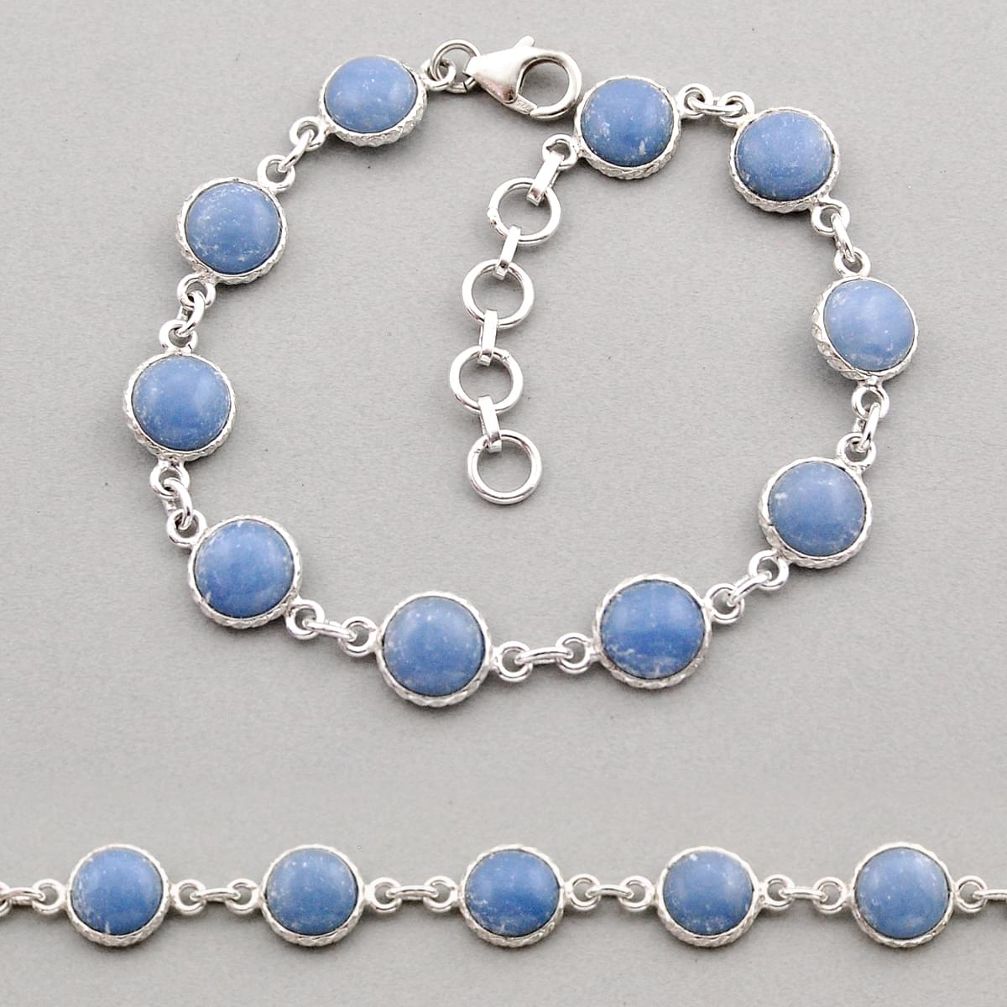 20.86cts tennis natural blue owyhee opal 925 sterling silver bracelet y94310