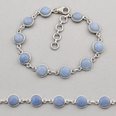 25.60cts tennis natural blue owyhee opal 925 sterling silver bracelet y94317