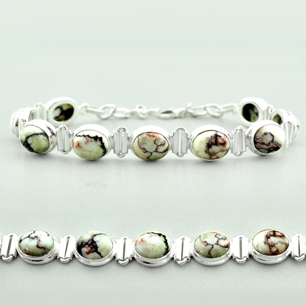 36.09cts tennis natural bronze wild horse magnesite 925 silver bracelet t55585