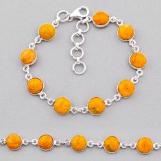 22.04cts tennis natural bumble bee australian jasper 925 silver bracelet n38973