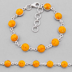 22.04cts tennis natural bumble bee australian jasper 925 silver bracelet n38988