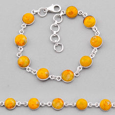 22.57cts tennis natural bumble bee australian jasper 925 silver bracelet n38989