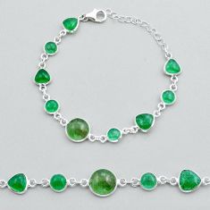 16.20cts tennis natural green aventurine 925 sterling silver bracelet y14421