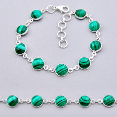 23.61cts tennis natural green malachite (pilot's stone) silver bracelet n43470