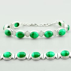 42.26cts tennis natural green malachite (pilot's stone) silver bracelet t55615