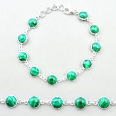 29.65cts tennis natural green malachite (pilot's stone) silver link gemstone bracelet u48901