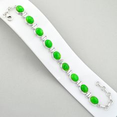 Clearance Sale- 35.36cts tennis natural green mojave turquoise 925 silver bracelet u6201