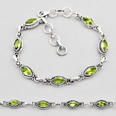 8.87cts tennis natural green peridot 925 sterling silver bracelet jewelry y61676