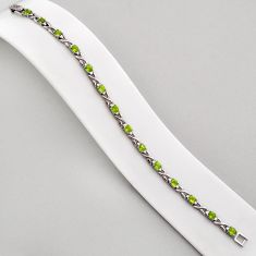 7.29cts tennis natural green peridot 925 sterling silver bracelet jewelry y94436