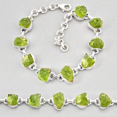 41.45cts tennis natural green peridot rough 925 sterling silver bracelet y62413