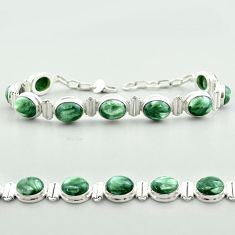 37.85cts tennis natural green seraphinite (russian) 925 silver bracelet t55607