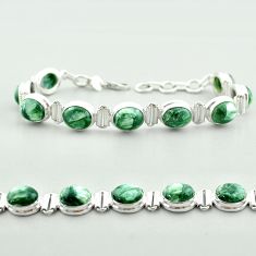 37.22cts tennis natural green seraphinite (russian) 925 silver bracelet t55614