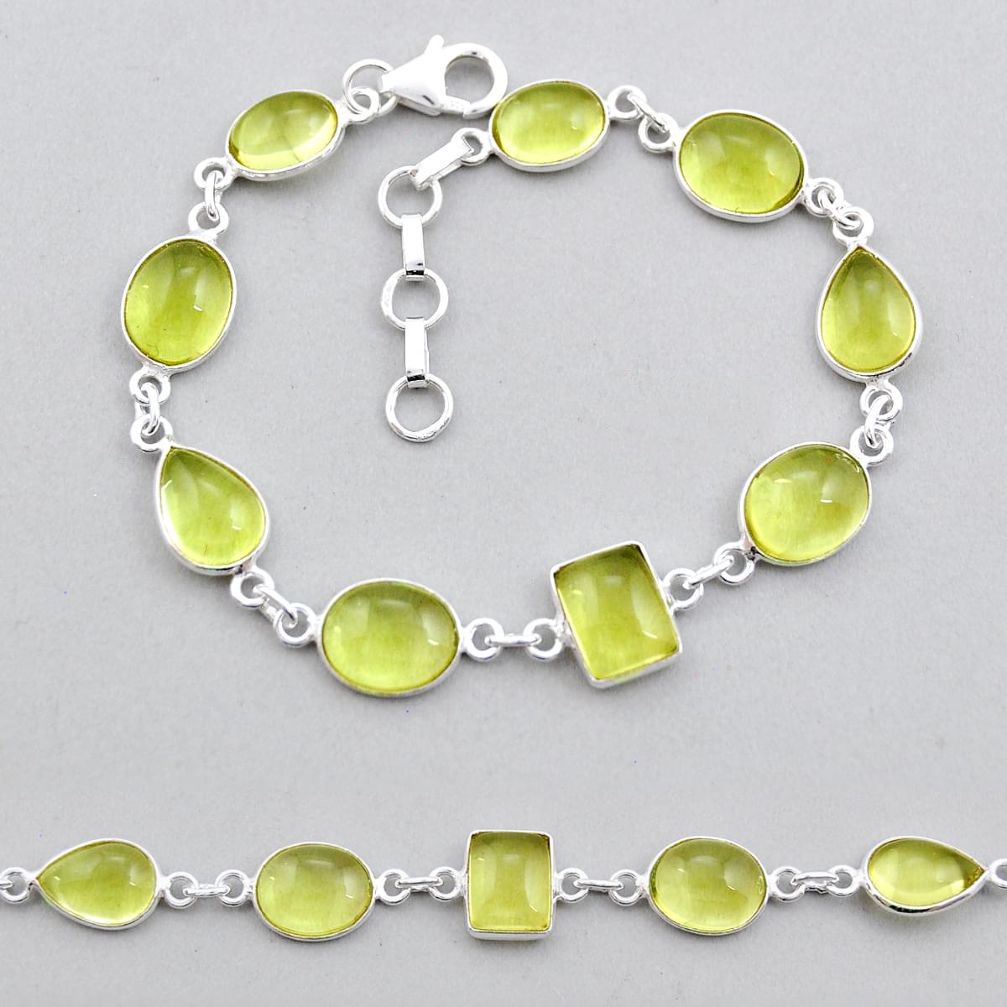 20.24cts tennis natural lemon topaz 925 sterling silver bracelet jewelry y25309