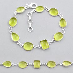 20.24cts tennis natural lemon topaz 925 sterling silver bracelet jewelry y25309
