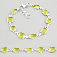 20.41cts tennis natural lemon topaz 925 sterling silver bracelet jewelry y76994
