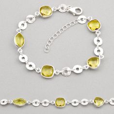 13.70cts tennis natural lemon topaz 925 sterling silver bracelet jewelry y92090