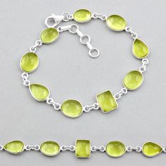 20.78cts tennis natural lemon topaz octagan 925 silver bracelet jewelry y25306