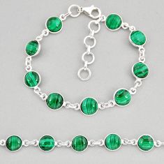 27.13cts tennis natural malachite (pilot's stone) 925 silver bracelet y68710