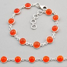 23.21cts tennis natural orange cornelian (carnelian) 925 silver bracelet y92064