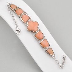 24.66cts tennis natural pink opal 925 sterling silver bracelet jewelry y63279
