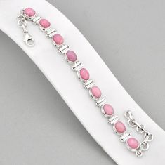 19.02cts tennis natural pink opal 925 sterling silver bracelet jewelry y68856