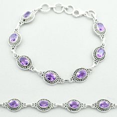 9.98cts tennis natural purple amethyst 925 sterling silver bracelet t52082