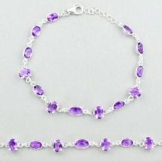 18.42cts tennis natural purple amethyst 925 sterling silver bracelet u23482