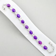 Clearance Sale- 38.42cts tennis natural purple mojave turquoise oval 925 silver bracelet u6228