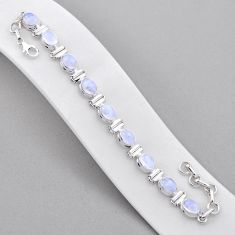 20.06cts tennis natural rainbow moonstone 925 sterling silver bracelet n34293