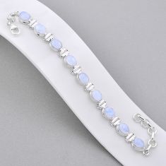 19.27cts tennis natural rainbow moonstone 925 sterling silver bracelet n34320