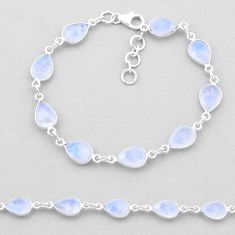 20.07cts tennis natural rainbow moonstone 925 sterling silver bracelet n44595