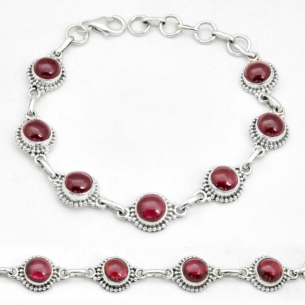 17.38cts tennis natural red garnet 925 sterling silver bracelet jewelry d50281